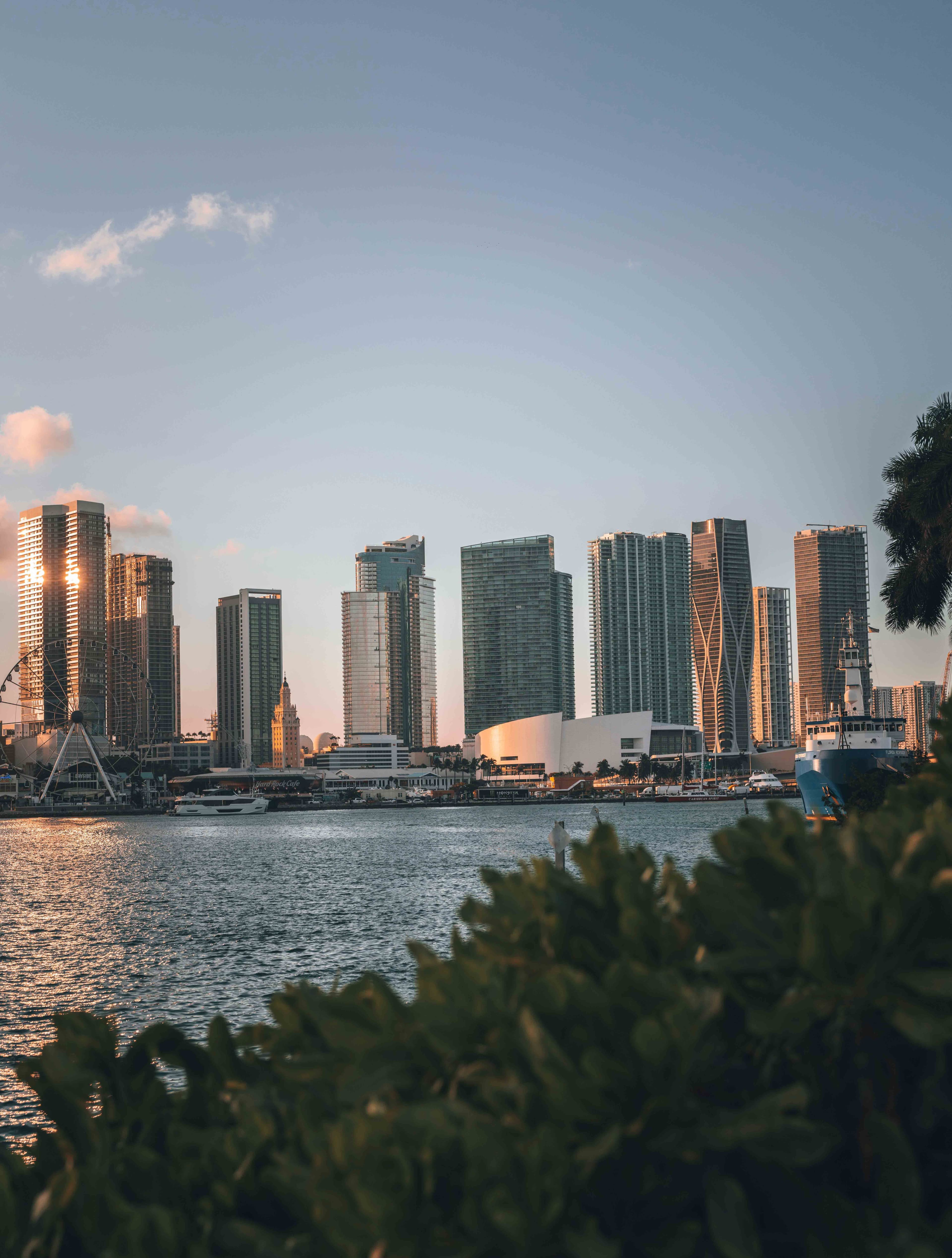 Waterfront view of Miami, Florida.